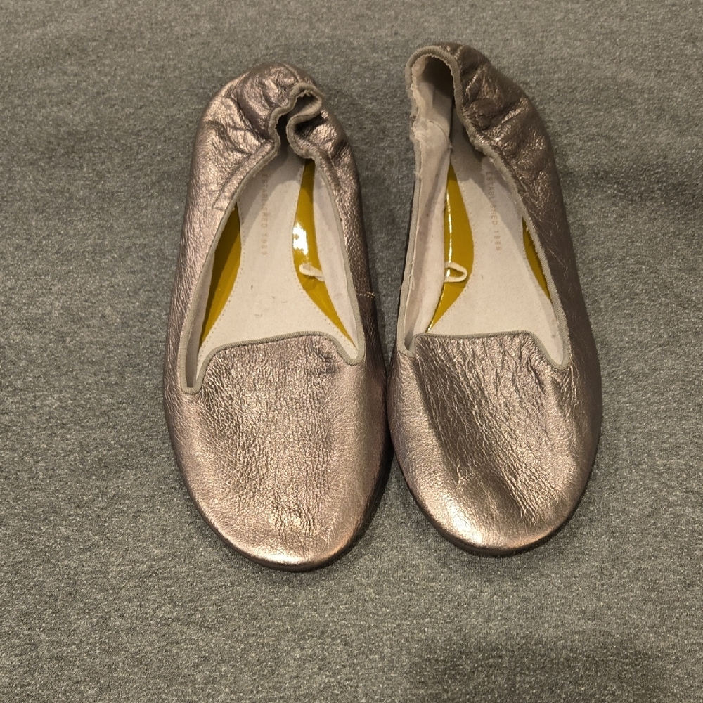 GAP Silver Ballet Flats with Elastic Edge